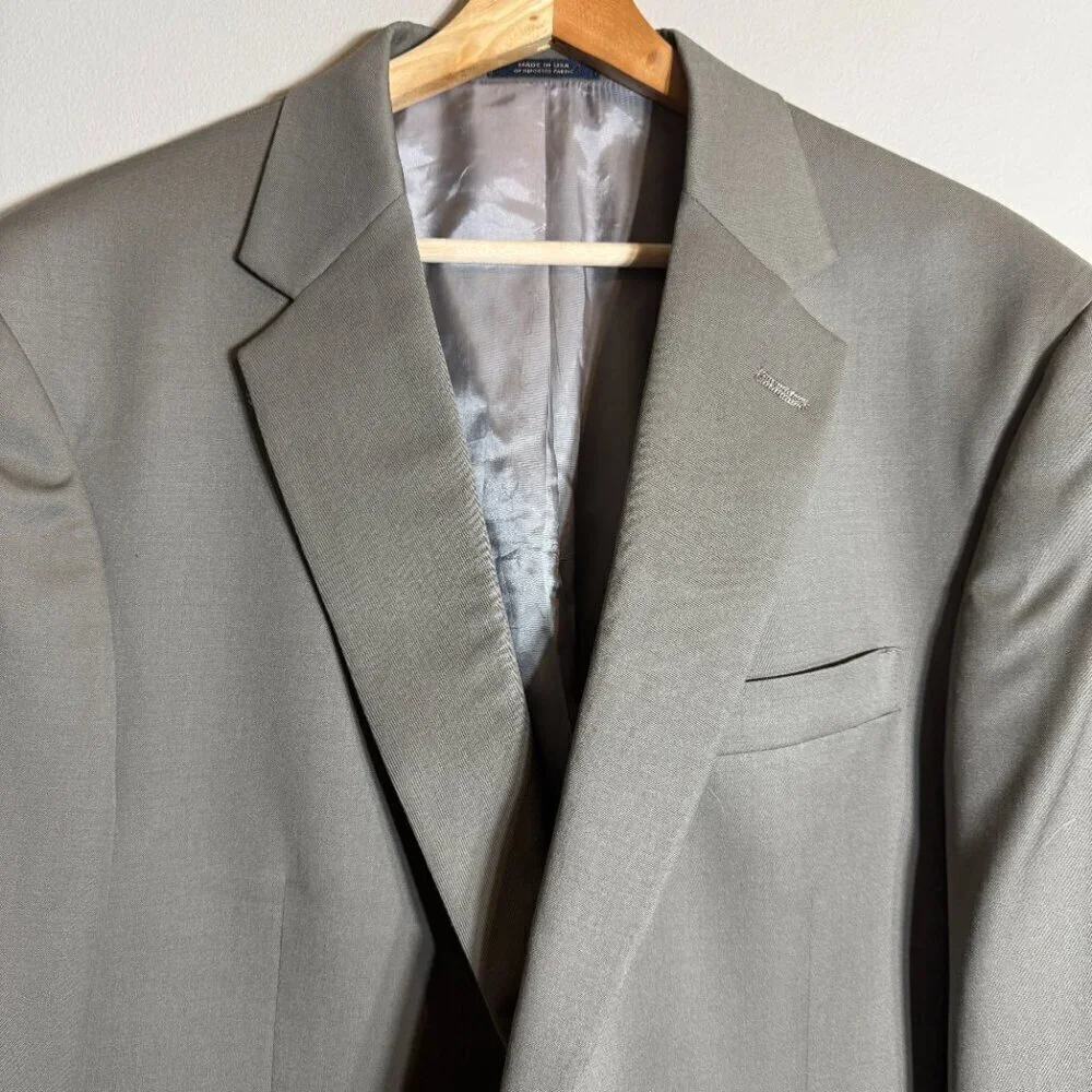 Hart Schaffner Marx Wool Sport Coat Jacket Blazer Men's 46L Tan Gold Trumpeter
